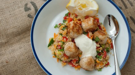 Chicken Meatballs and Vegetable Quinoa