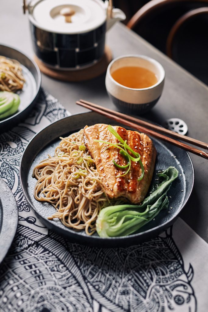 Teriyaki Salmon Soba Noodles