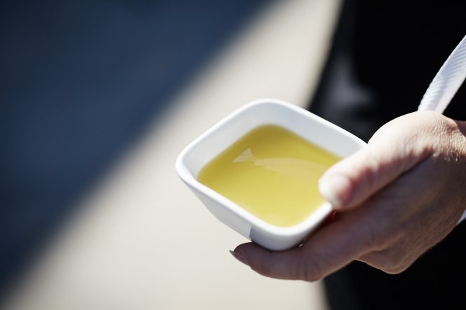 Freshly pressed olive oil at Robinvale Estate