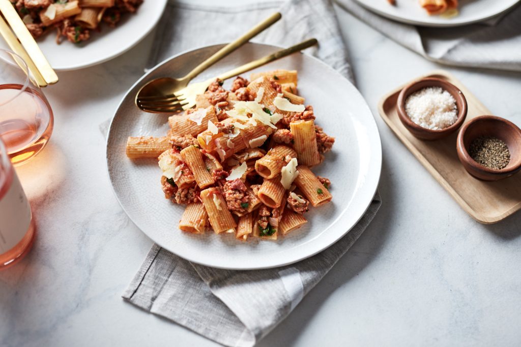 Rigatoni and Chicken Bolognese - Iron Chef Shellie